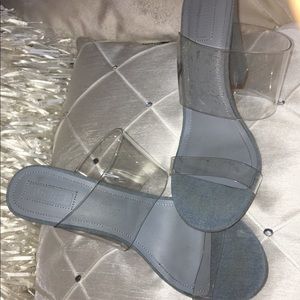 Women's Blue Translucent Denim Heels